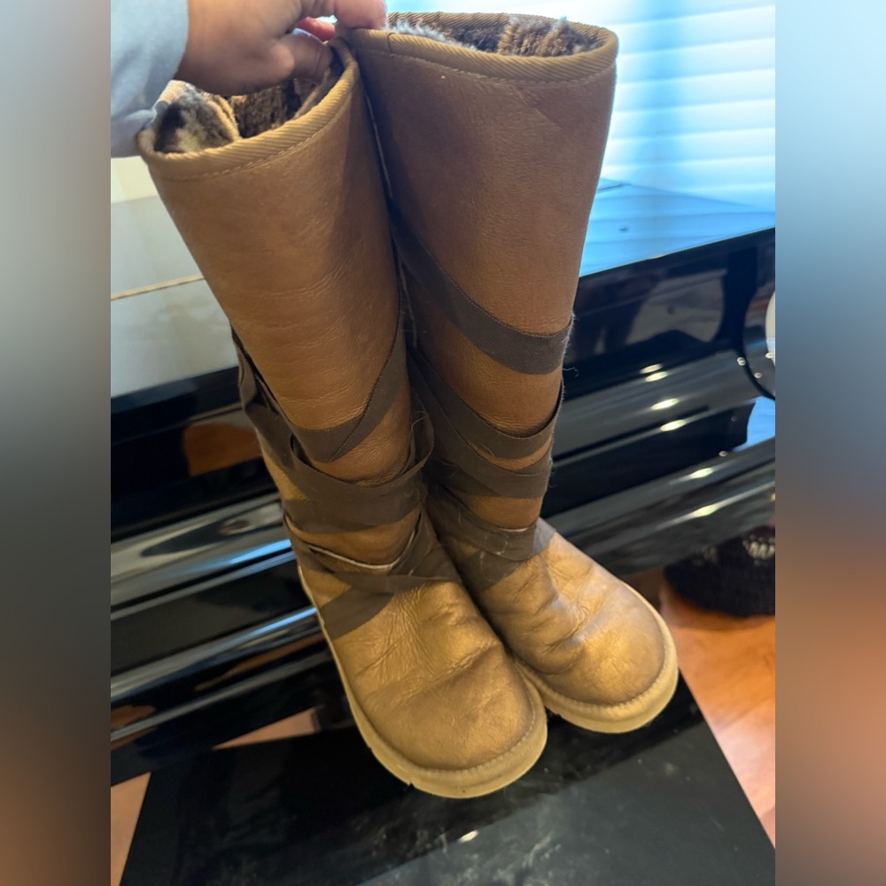 UGG Tan and Brown Lace Up Boots